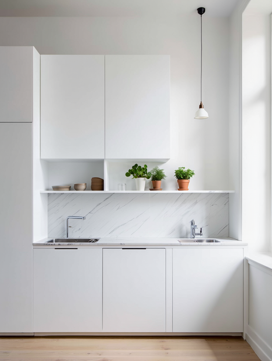 Korpus meblowy kuchenny górny, Szafka wisząca z półkami 720mm – Biały klasyczny - obrazek 3