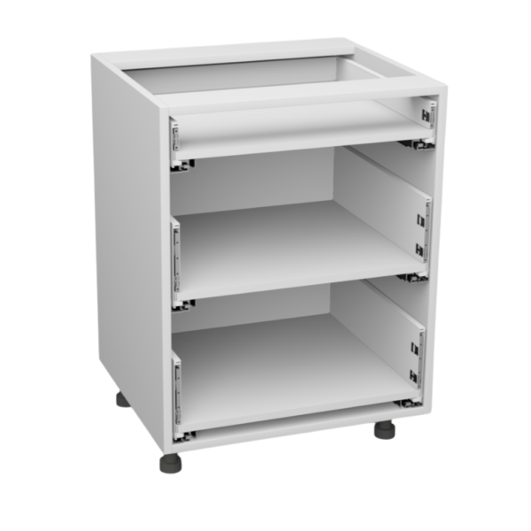 Korpus meblowy kuchenny, Szafka kuchenna z trzema szufladami - Biały klasyczny