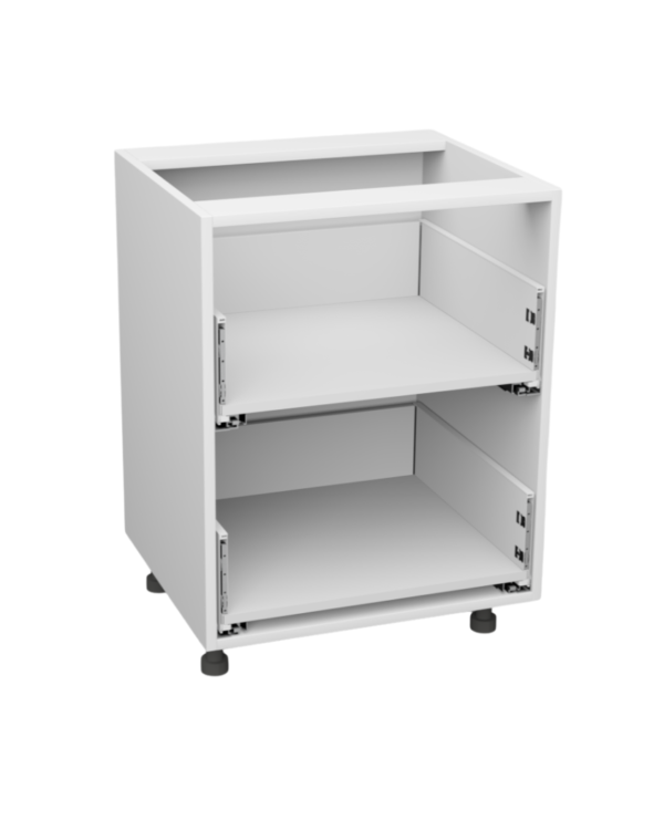 Korpus meblowy kuchenny, Szafka kuchenna z dwiema szufladami - Biały klasyczny