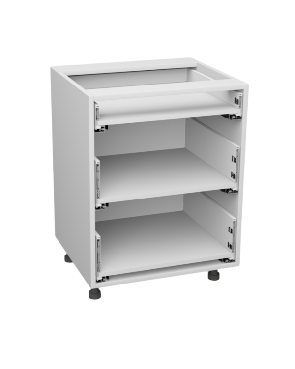 Korpus meblowy kuchenny, Szafka kuchenna z trzema szufladami - Biały klasyczny