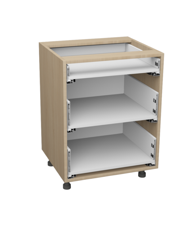 Korpus meblowy kuchenny, Szafka kuchenna z trzema szufladami - Dąb Sonoma