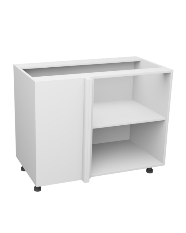 Korpus meblowy kuchenny, Szafka kuchenna rogowa, front prosty – Biały klasyczny