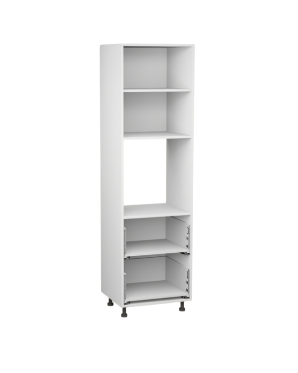 Korpus meblowy kuchenny, Szafka kuchenne wysoka pod piekarnik z dwiema szufladami - Biały klasyczny