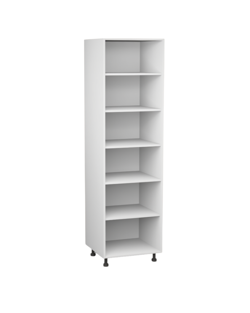 Korpus meblowy kuchenny, Szafka kuchenne wysoka z półkami - Biały klasyczny