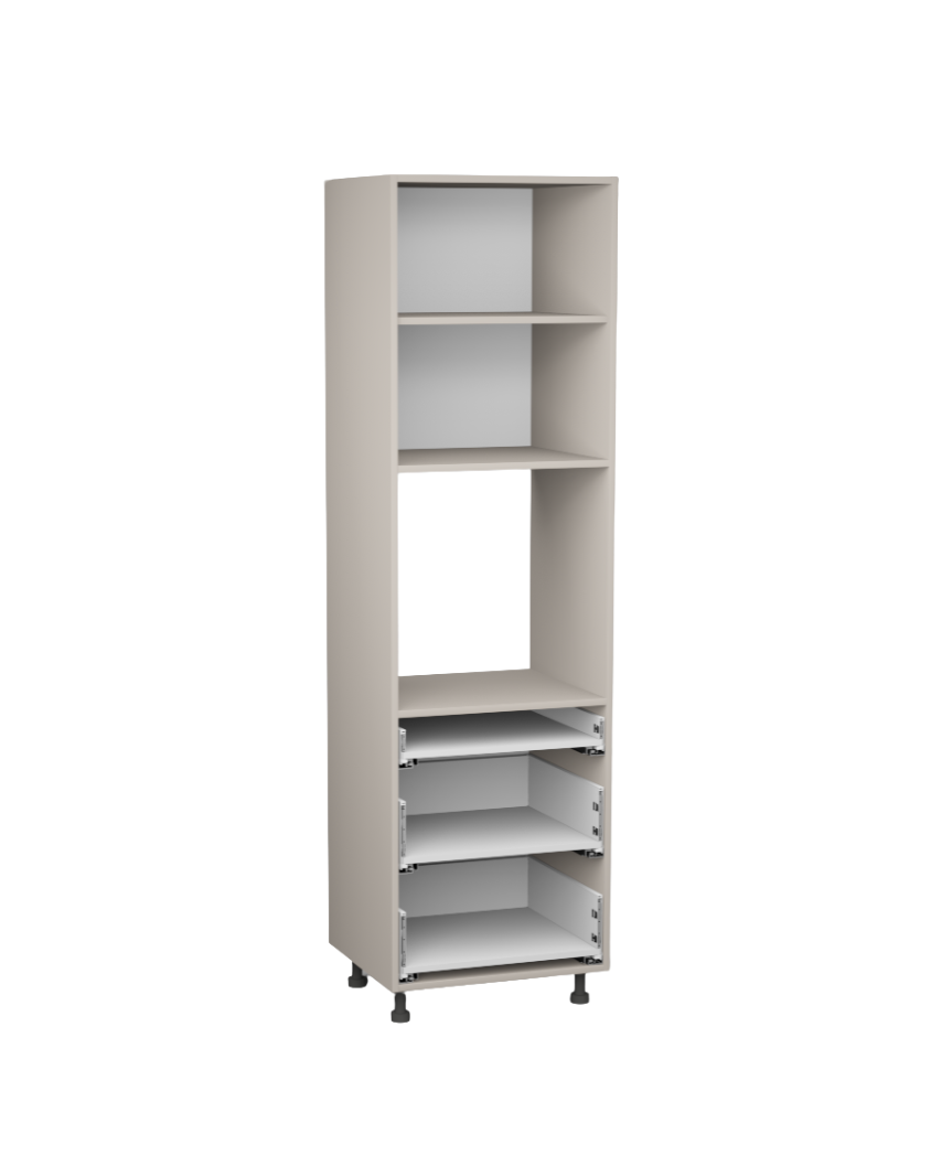 Korpus meblowy kuchenny, Szafka kuchenne wysoka pod piekarnik z trzema szufladami - Kaszmir