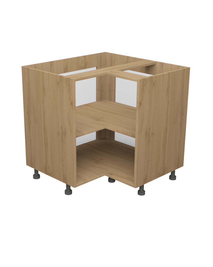 Korpus meblowy kuchenny, Szafka kuchenna rogowa, front narożny – Dąb Wotan