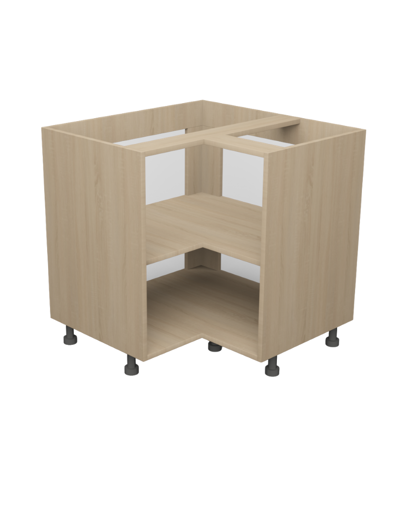 Korpus meblowy kuchenny, Szafka kuchenna rogowa, front narożny – Dąb Sonoma