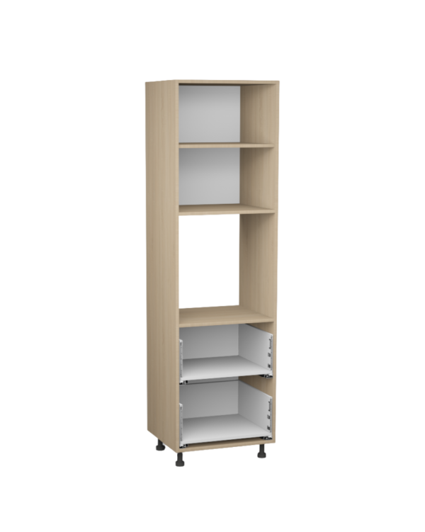 Korpus meblowy kuchenny, Szafka kuchenne wysoka pod piekarnik z dwiema szufladami - Dąb Sonoma