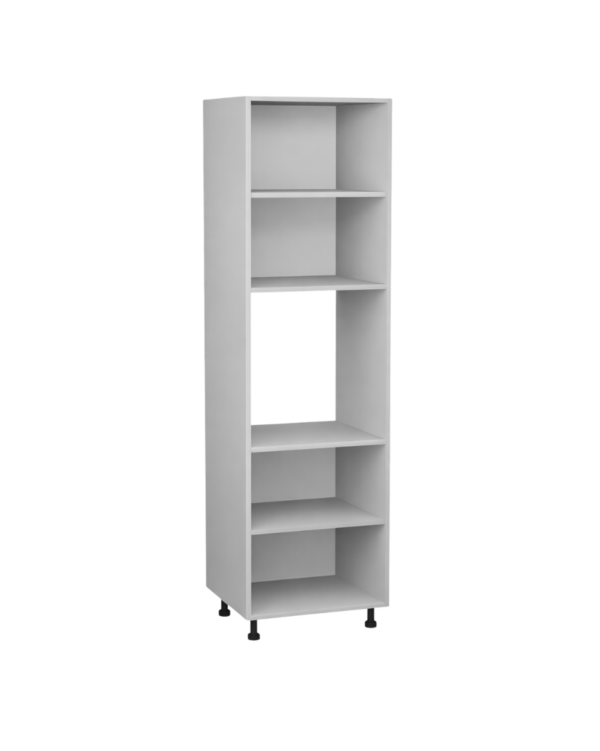 Korpus meblowy kuchenny, Szafka kuchenne wysoka pod piekarnik z połkami - Szary Jasny